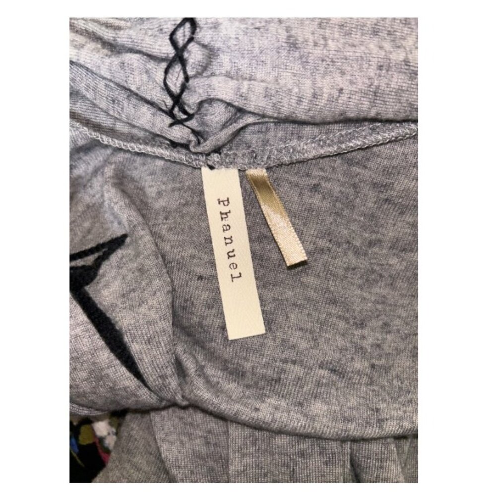 Y2K Phanuel embroidered gray black wool sweater duster M - Picture 5 of 5
